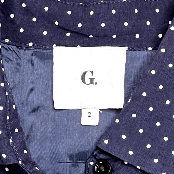 Goop G. Label Denise Mini Polka Dot Navy Shirt Dress Size 2 - Picture 11 of 14